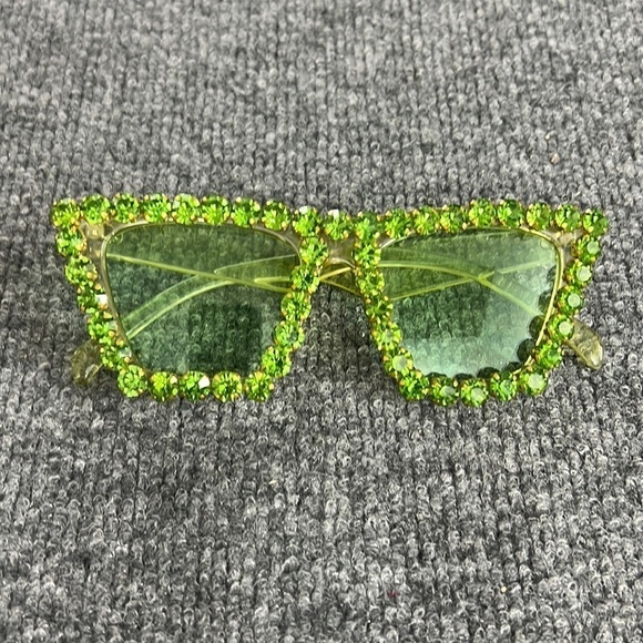 Greeksglasses Other - GreeksGlasses Green Rhinestone styled Sunglasses